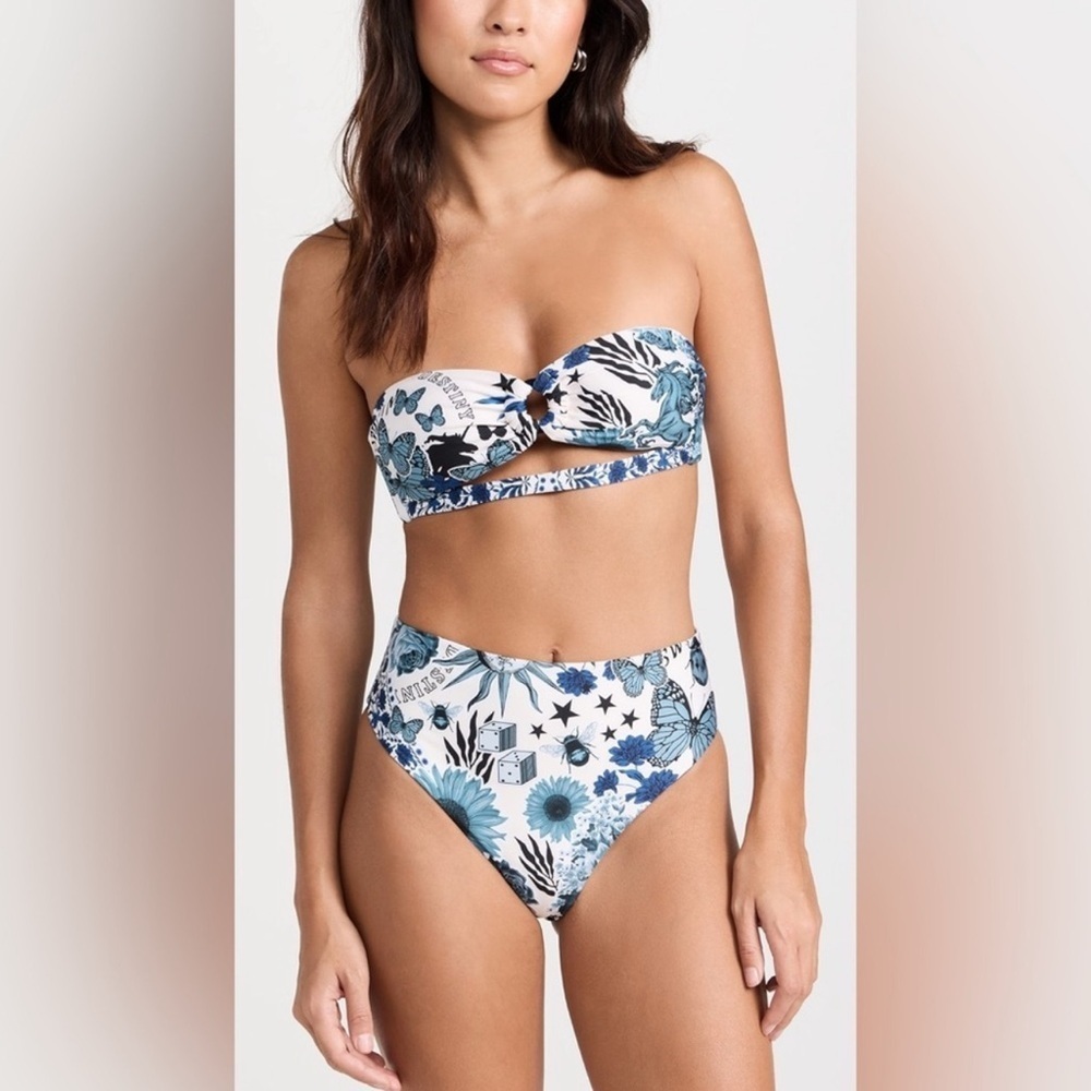 Agua Bendita Darya Strapless Bandeau Bikini Top Size Small, $130 B2979 - Picture 3 of 5